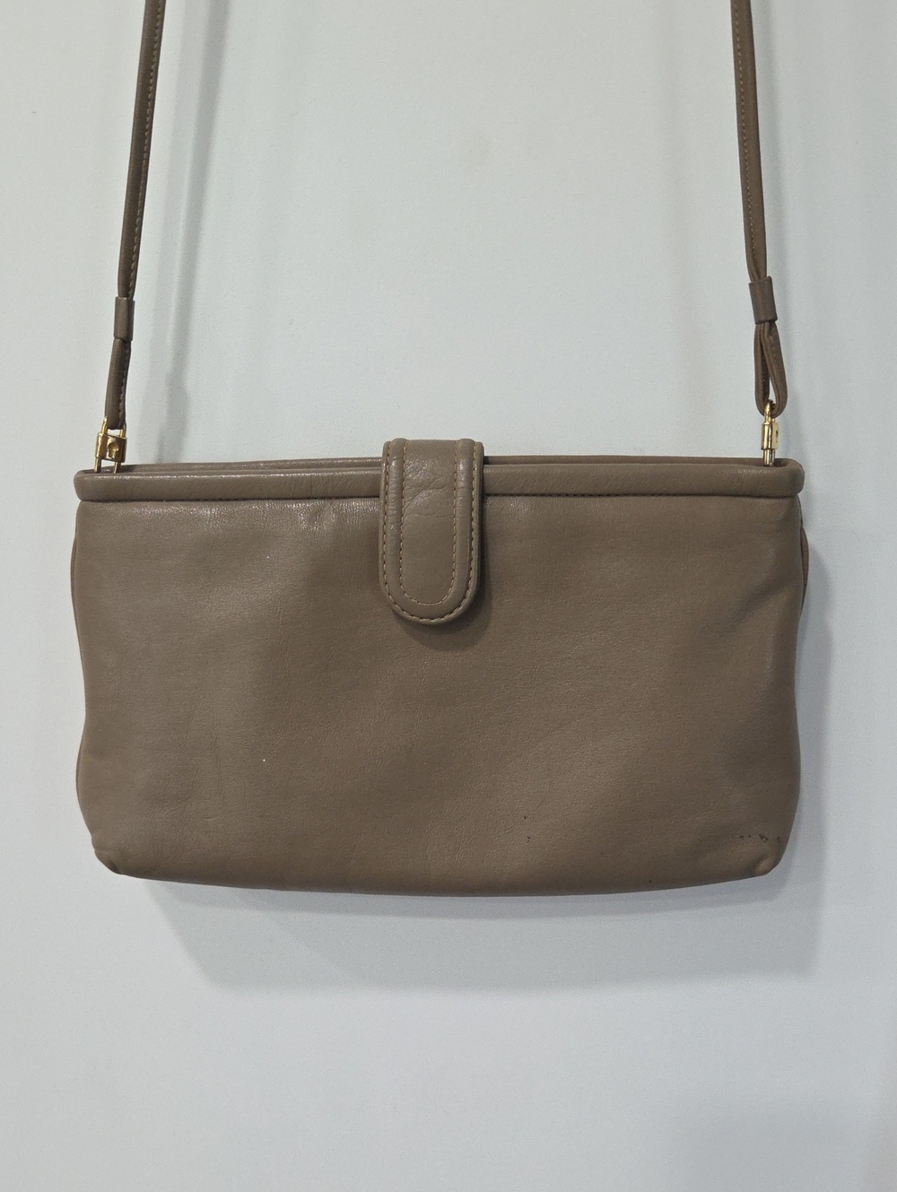 GANSON VINTAGE TAUPE CROSSBODY  BAG